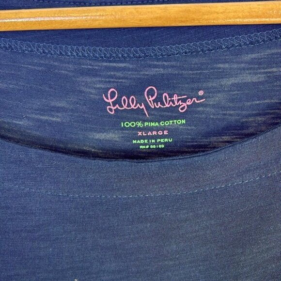 Lilly Pulitzer Black Midi Dress Size XL Ruched Sleeves Like New - Picture 2 of 6